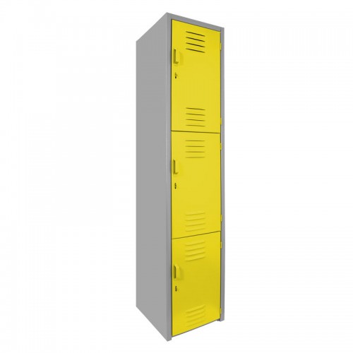 LOCKER METÁLICO DUAL CHICO - 3 PUERTAS AMARILLO